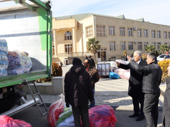 Samux Rayon İcra Hakimiyyəti də Türkiyədə zəlzələdən zərər çəkənlərə humanitar yardım göndərdi.