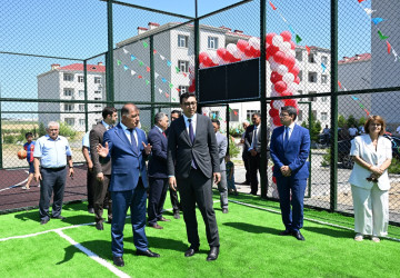 Samuxda “Sağlam məhəllə” layihəsi çərçivəsində yeni İdman zonasının açılışı keçirilib
