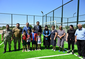 Samuxda “Sağlam məhəllə” layihəsi çərçivəsində yeni İdman zonasının açılışı keçirilib