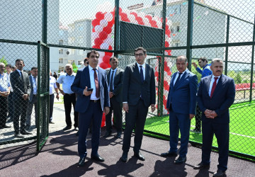 Samuxda “Sağlam məhəllə” layihəsi çərçivəsində yeni İdman zonasının açılışı keçirilib